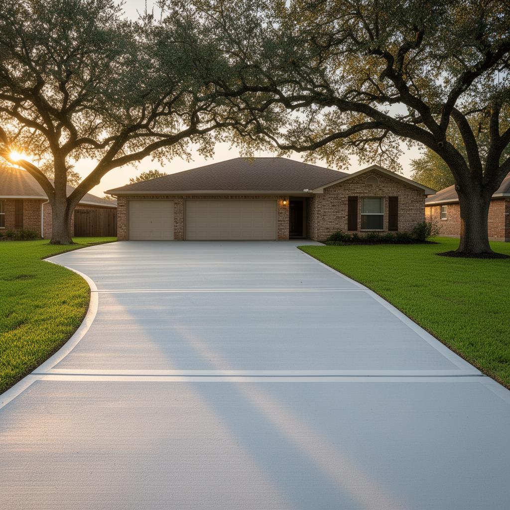 Broom-Finish Driveway — Urban Stone concrete project in Kingwood, TX