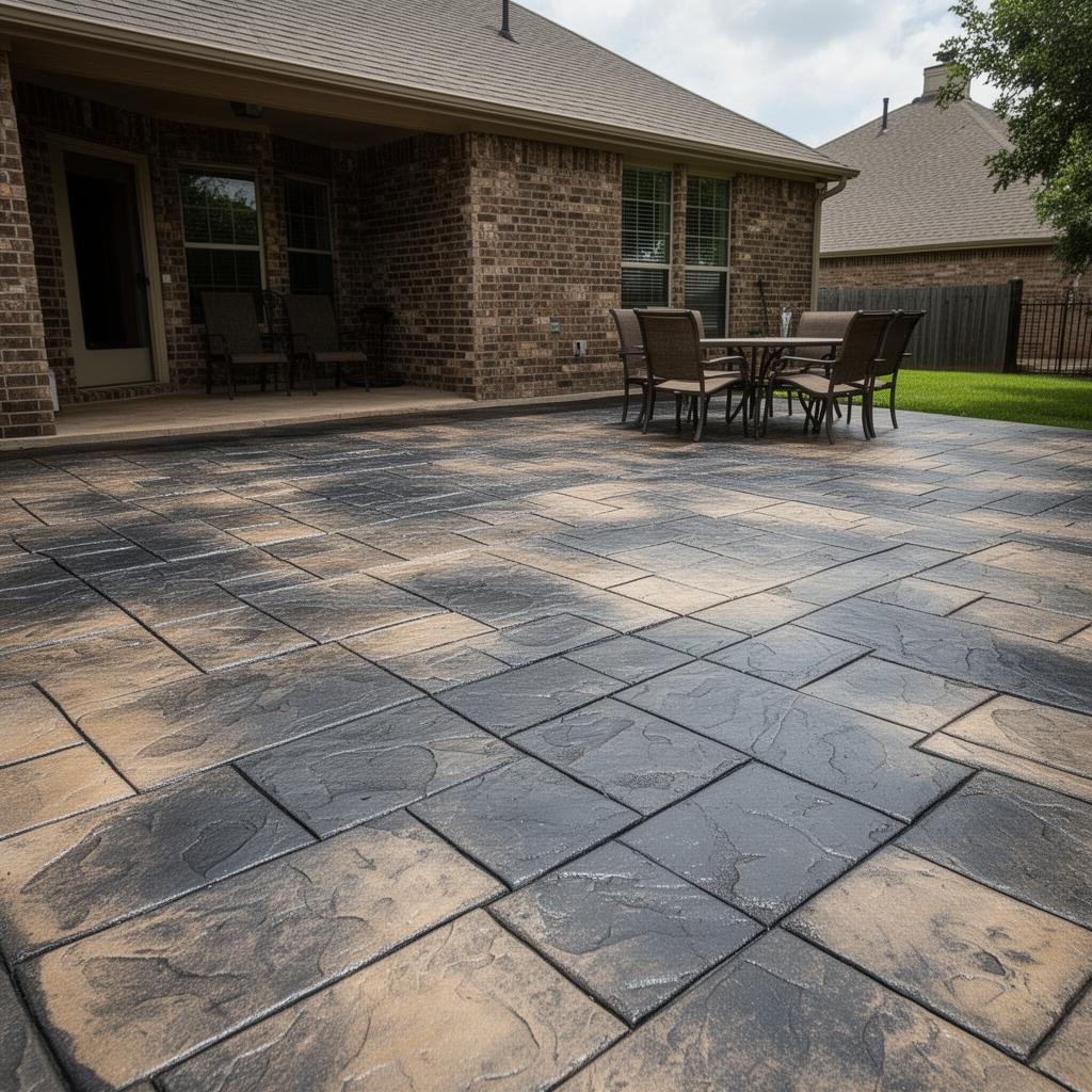 Stamped concrete patio